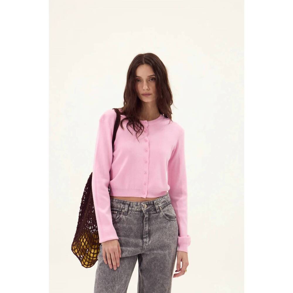 NEW DELUC clark button cardigan in pink
